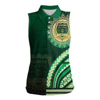 Saineha High School Women Sleeveless Polo Shirt Ngatu and Polynesian Pattern LT03 Female Green - Polynesian Pride