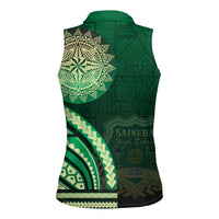 Saineha High School Women Sleeveless Polo Shirt Ngatu and Polynesian Pattern LT03 - Polynesian Pride