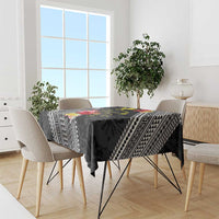 Aloha Hawaii Hibiscus and Plumeria Flowers Tablecloth Kanaka Maoli Tattoo Polynesian Pattern