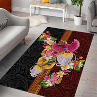 Papua New Guinea Birds and Frangipani Area Rug Melanesian Art Tattoos - Polynesian Pride