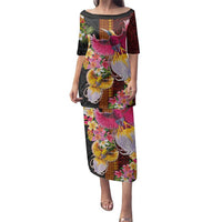 Papua New Guinea Birds and Frangipani Family Matching Puletasi and Hawaiian Shirt Melanesian Art Tattoos - Polynesian Pride