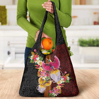 Papua New Guinea Birds and Frangipani Grocery Bag Melanesian Art Tattoos - Polynesian Pride