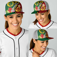 Melanesian Vanuatu Tribal Boar Tusk Baseball Net Cap Tropical Plants and Namele Motifs LT03 - Polynesian Pride