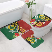 Melanesian Vanuatu Tribal Boar Tusk Bathroom Set Tropical Plants and Namele Motifs - Polynesian Pride