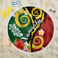 Melanesian Vanuatu Tribal Boar Tusk Beach Blanket Tropical Plants and Namele Motifs - Polynesian Pride