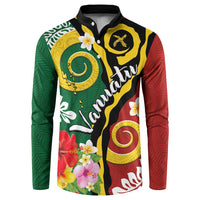 Melanesian Vanuatu Tribal Boar Tusk Button Sweatshirt Tropical Plants and Namele Motifs - Polynesian Pride