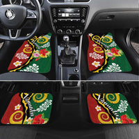 Melanesian Vanuatu Tribal Boar Tusk Car Mats Tropical Plants and Namele Motifs - Polynesian Pride