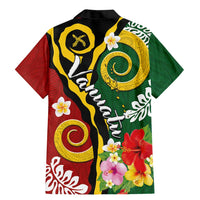 Melanesian Vanuatu Tribal Boar Tusk Family Matching Mermaid Dress and Hawaiian Shirt Tropical Plants and Namele Motifs - Polynesian Pride