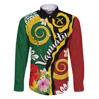 Melanesian Vanuatu Tribal Boar Tusk Family Matching Off Shoulder Short Dress and Hawaiian Shirt Tropical Plants and Namele Motifs - Polynesian Pride