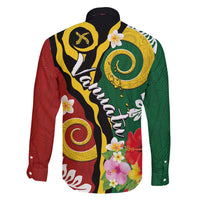 Melanesian Vanuatu Tribal Boar Tusk Family Matching Off Shoulder Short Dress and Hawaiian Shirt Tropical Plants and Namele Motifs - Polynesian Pride