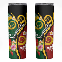 Melanesian Vanuatu Tribal Boar Tusk Skinny Tumbler Tropical Plants and Namele Motifs - Polynesian Pride