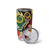 Melanesian Vanuatu Tribal Boar Tusk Tumbler Cup Tropical Plants and Namele Motifs - Polynesian Pride