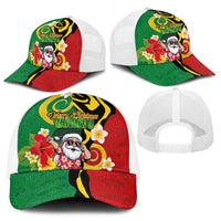 Vanuatu Christmas Baseball Net Cap Funny Santa with Namele and Boar Tusk Tribal LT03 - Polynesian Pride
