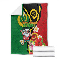 Vanuatu Christmas Blanket Funny Santa with Namele and Boar Tusk Tribal - Polynesian Pride