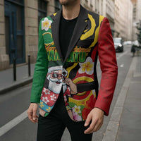 Vanuatu Christmas Blazer Funny Santa with Namele and Boar Tusk Tribal - Polynesian Pride