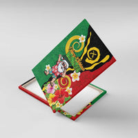 Vanuatu Christmas Canvas Wall Art Funny Santa with Namele and Boar Tusk Tribal - Polynesian Pride