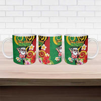 Vanuatu Christmas Ceramic Mug Funny Santa with Namele and Boar Tusk Tribal - Polynesian Pride