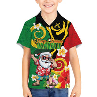 Vanuatu Christmas Family Matching Summer Maxi Dress and Hawaiian Shirt Funny Santa with Namele and Boar Tusk Tribal - Polynesian Pride