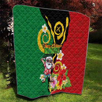 Vanuatu Christmas Quilt Funny Santa with Namele and Boar Tusk Tribal - Polynesian Pride