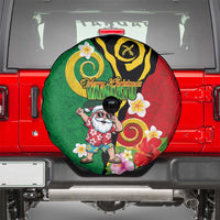 Vanuatu Christmas Spare Tire Cover Funny Santa with Namele and Boar Tusk Tribal - Polynesian Pride