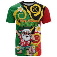 Vanuatu Christmas T Shirt Funny Santa with Namele and Boar Tusk Tribal - Polynesian Pride