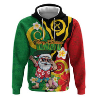 Vanuatu Christmas Zip Hoodie Funny Santa with Namele and Boar Tusk Tribal - Polynesian Pride