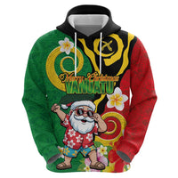 Vanuatu Christmas Zip Hoodie Funny Santa with Namele and Boar Tusk Tribal - Polynesian Pride