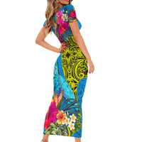 polynesian-short-sleeve-bodycon-dress-the-turtle-jung-flower-with-maori-pattern-ethnic-style