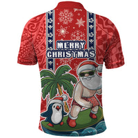 Hawaii Christmas Polo Shirt The Santa Surfing Hawaii Xmas Style LT03 - Polynesian Pride