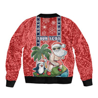 Custom Hawaii Christmas Bomber Jacket The Santa Surfing Hawaii Xmas Style LT03 - Polynesian Pride