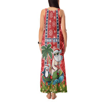 Custom Hawaii Christmas Tank Maxi Dress The Santa Surfing Hawaii Xmas Style LT03 - Polynesian Pride