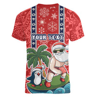 custom-hawaii-christmas-women-v-neck-t-shirt-the-santa-surfing-hawaii-xmas-style