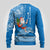 Hawaii Mele Kalikimaka Ugly Christmas Sweater Santa Riding The DolPhin Mix Kakau Pattern Blue Style LT03 - Polynesian Pride