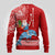 Hawaii Mele Kalikimaka Ugly Christmas Sweater Santa Riding The DolPhin Mix Kakau Pattern Red Style LT03 - Polynesian Pride