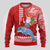 Custom Hawaii Mele Kalikimaka Ugly Christmas Sweater Santa Riding The DolPhin Mix Kakau Pattern Red Style LT03 - Polynesian Pride