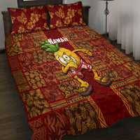 Hawaii Quilt Bed Set Aloha Funny Pineapple Mix Kakau Hawaiian Tribal LT03 - Polynesian Pride