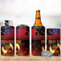 Samoan Siva Afi 4 in 1 Can Cooler Tumbler Tribal Performers of Samoan Fire Knife Dancing