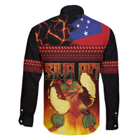 Samoan Siva Afi Family Matching Tank Maxi Dress and Hawaiian Shirt Tribal Performers of Samoan Fire Knife Dancing