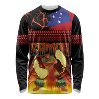 Samoan Siva Afi Long Sleeve Shirt Tribal Performers of Samoan Fire Knife Dancing LT03 Unisex Black - Polynesian Pride