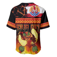 Tahitian Siva Afi Baseball Jersey Tribal Performers of Tahitian Fire Knife Dancing LT03 - Polynesian Pride