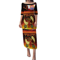 Tahitian Siva Afi Puletasi Tribal Performers of Tahitian Fire Knife Dancing LT03 Long Dress Black - Polynesian Pride