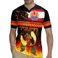 Tahitian Siva Afi Rugby Jersey Tribal Performers of Tahitian Fire Knife Dancing LT03 - Polynesian Pride