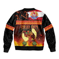 Tahitian Siva Afi Sleeve Zip Bomber Jacket Tribal Performers of Tahitian Fire Knife Dancing LT03 - Polynesian Pride