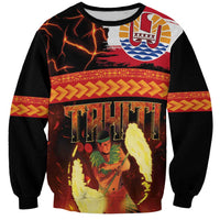 Tahitian Siva Afi Sweatshirt Tribal Performers of Tahitian Fire Knife Dancing LT03 Unisex Black - Polynesian Pride