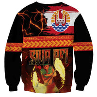Tahitian Siva Afi Sweatshirt Tribal Performers of Tahitian Fire Knife Dancing LT03 - Polynesian Pride