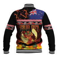 Aotearoa Siva Afi Baseball Jacket Tribal Performers of Aotearoa Fire Knife Dancing LT03 - Polynesian Pride