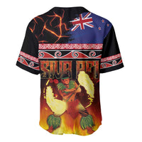 Aotearoa Siva Afi Baseball Jersey Tribal Performers of Aotearoa Fire Knife Dancing LT03 - Polynesian Pride