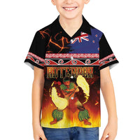 Aotearoa Siva Afi Family Matching Tank Maxi Dress and Hawaiian Shirt Tribal Performers of Aotearoa Fire Knife Dancing LT03 Son's Shirt Black - Polynesian Pride