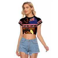 Aotearoa Siva Afi Raglan Cropped T Shirt Tribal Performers of Aotearoa Fire Knife Dancing