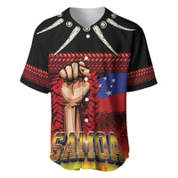 Personalised Samoan Spirit - Samoa Tribal Heritage Baseball Jersey LT03 Black - Polynesian Pride